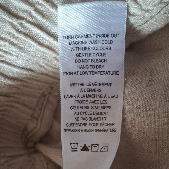 Ricki's Cropped Linen-Color Viscose & Linen Trousers | Women’s L | Lightweight - Picture 5 of 7